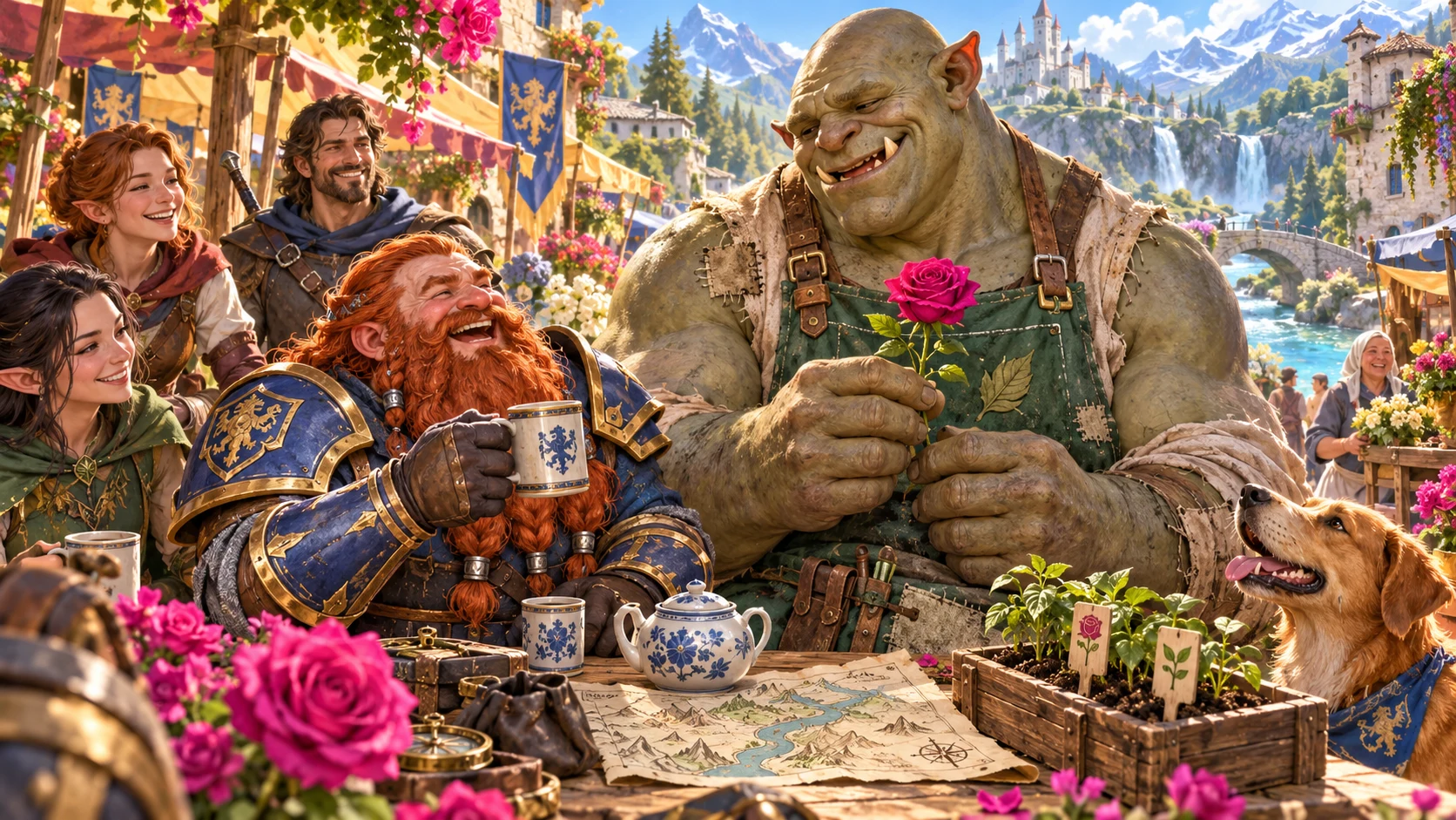 Illustration of an unlikely friendship between established characters